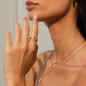 Anillo Prego Pontas Bañado en Oro 18K