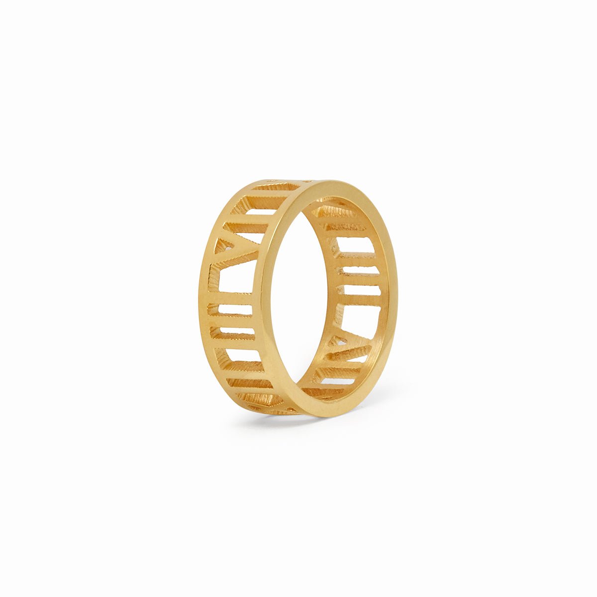 Anillo Numeral Romanos Bañado en Oro 18K