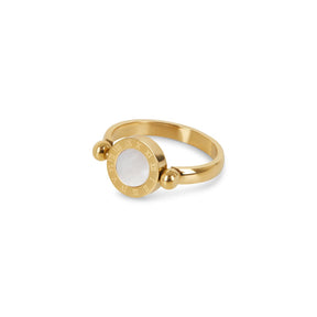 Anillo Giratório Numeral Romanos Bañado en Oro 18K