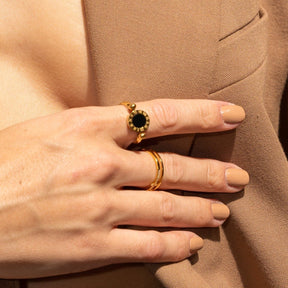 Anillo Giratório Numeral Romanos Bañado en Oro 18K