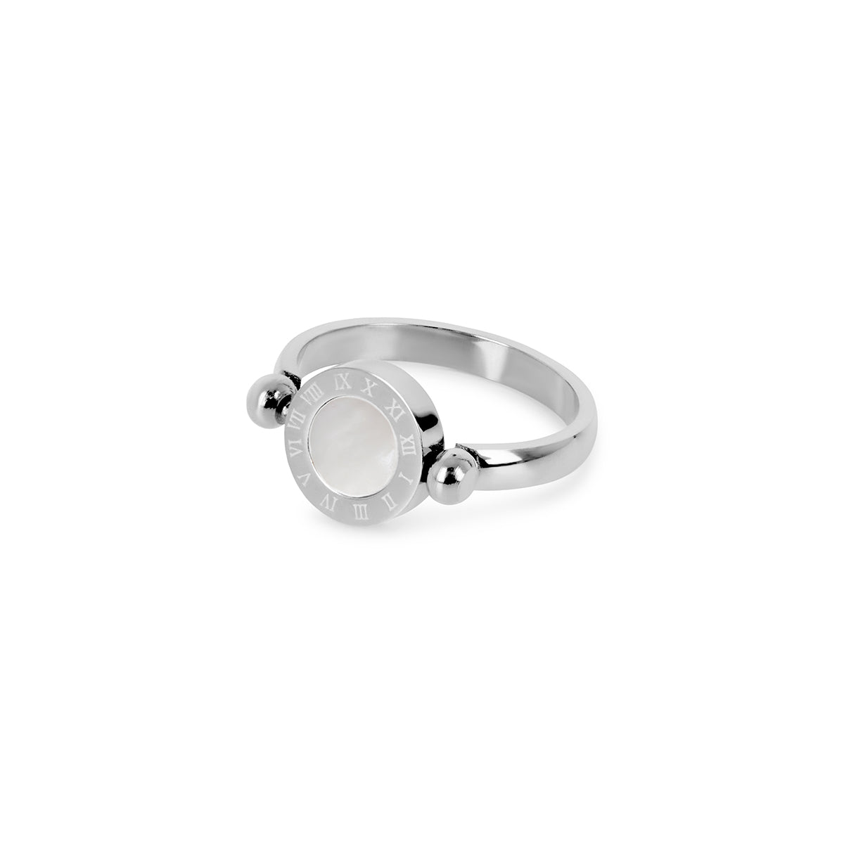 Anillo Giratório Numeral Romano - Plata