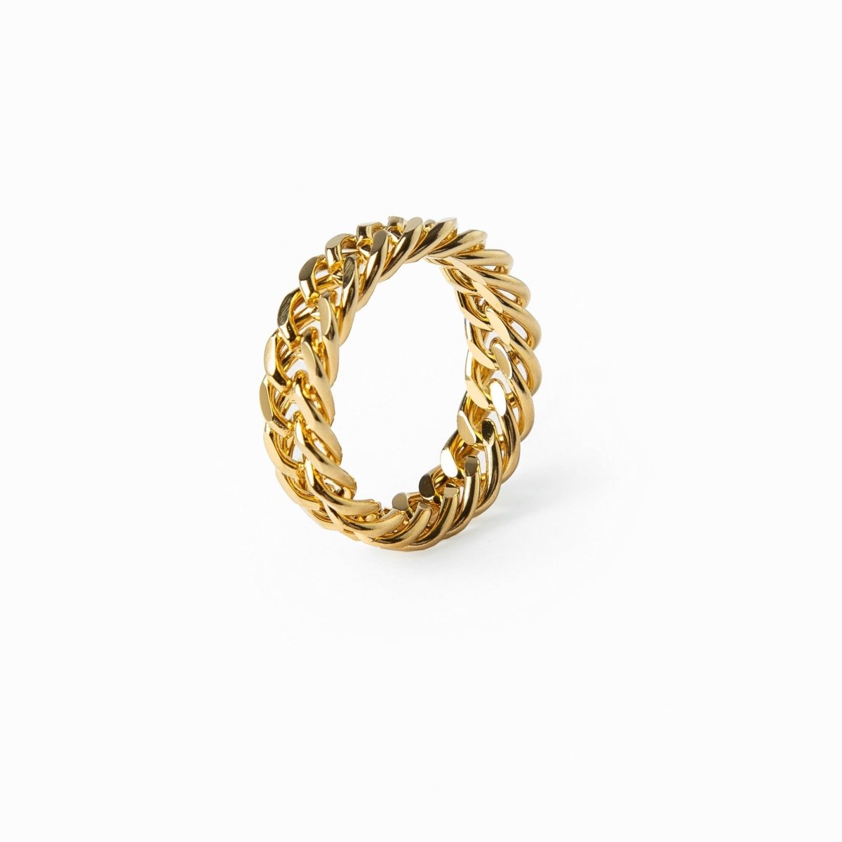 Anillo Cadena Bañado en Oro 18K