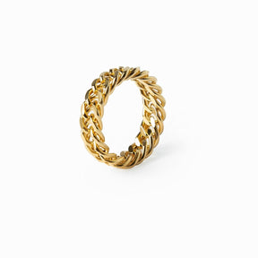 Anillo Cadena Bañado en Oro 18K