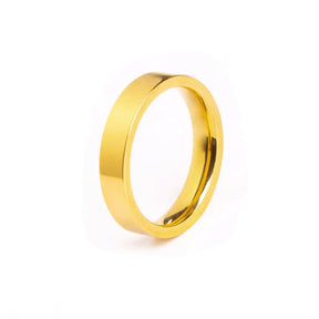 Alianza Quadrada Anatômica Bañado en Oro 18K