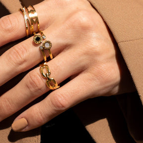 Anillo Ajustable Elo Bañado en Oro 18K