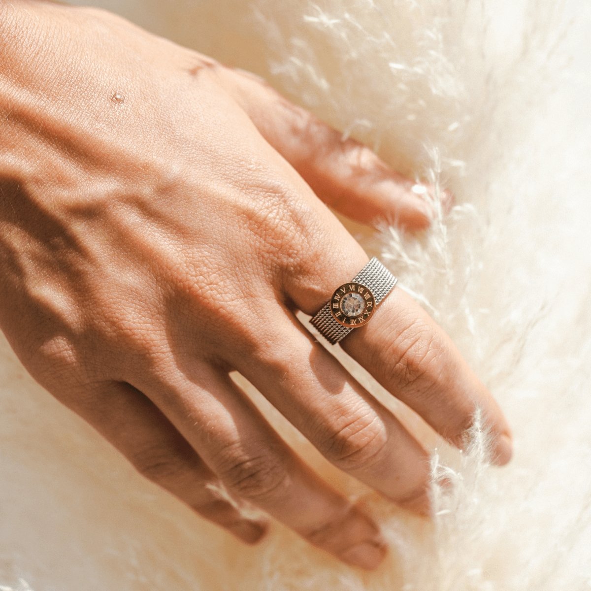 Anillo Roman Malha - Plata