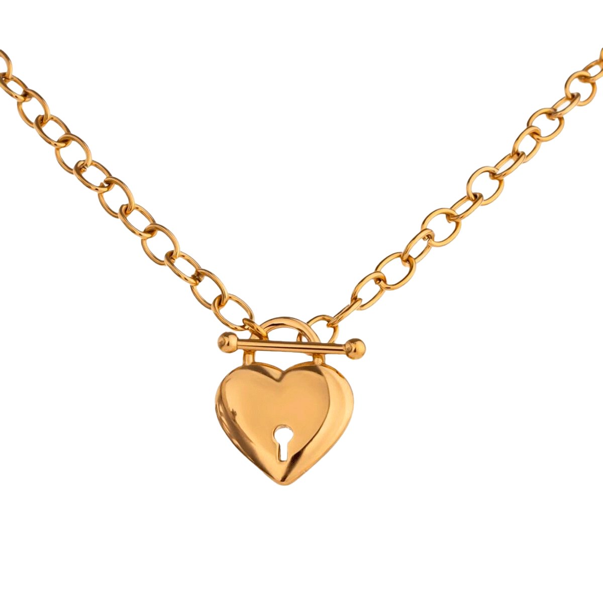 Collar Amor Eterno  Corazón Folheado A Oro 18k